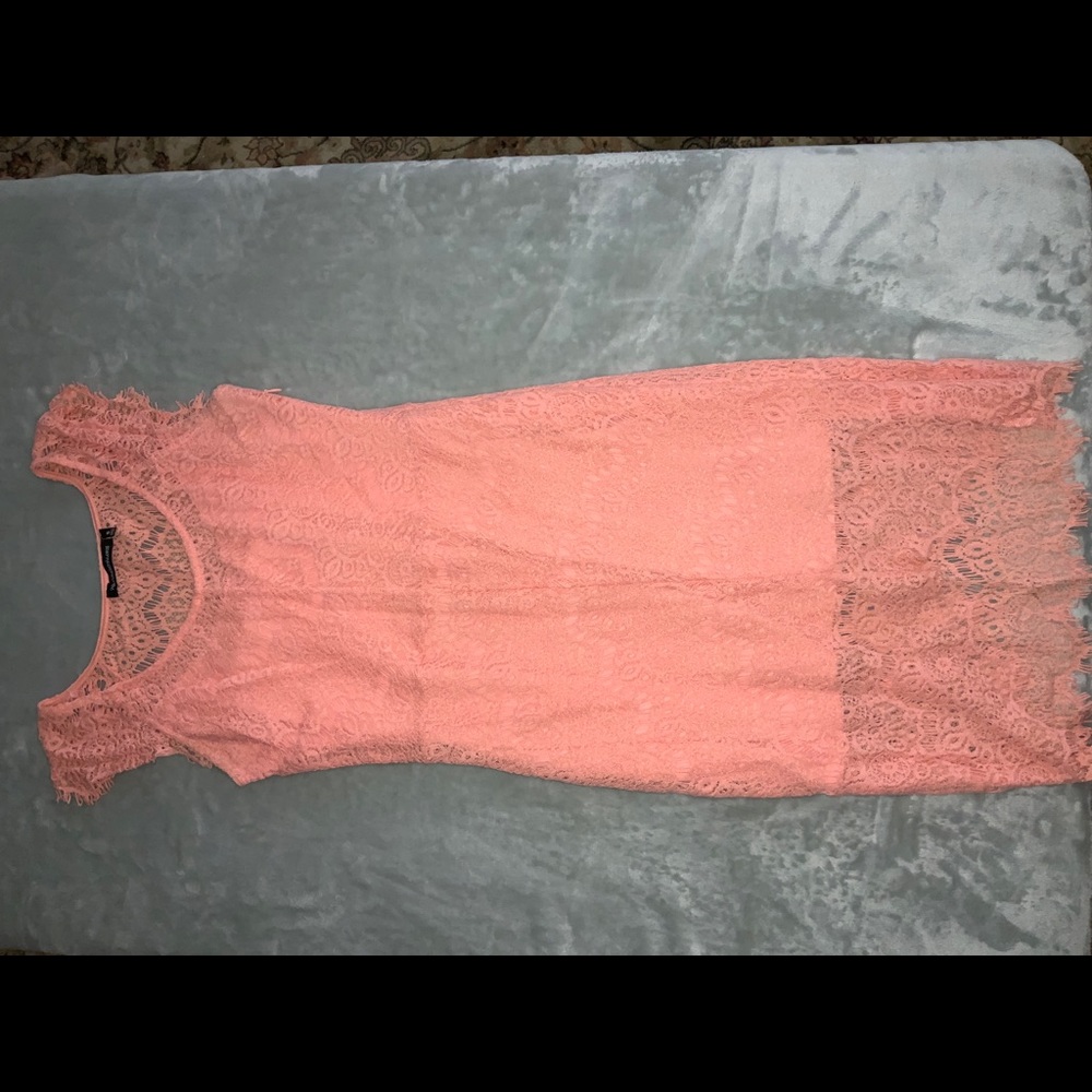 Pastel orange midi dress